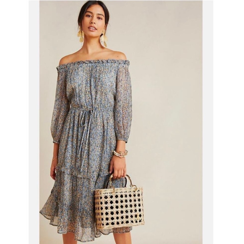 Anthropologie Kira off the shoulder peasant dress Boho